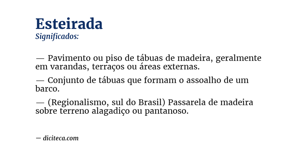 Significado de esteirada