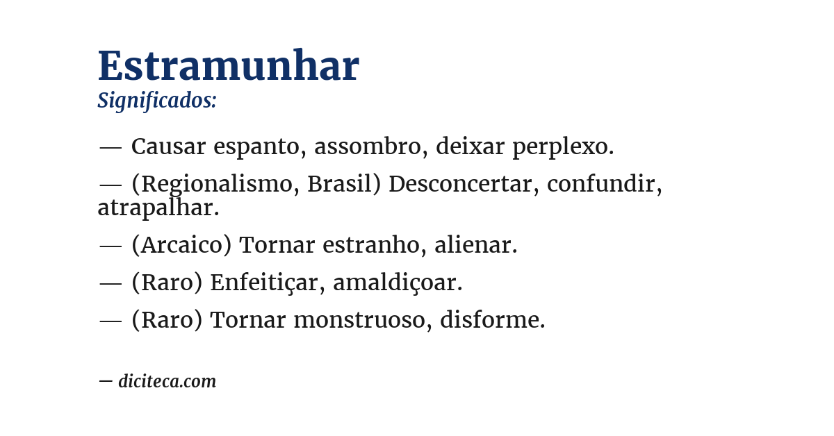 Significado de estramunhar