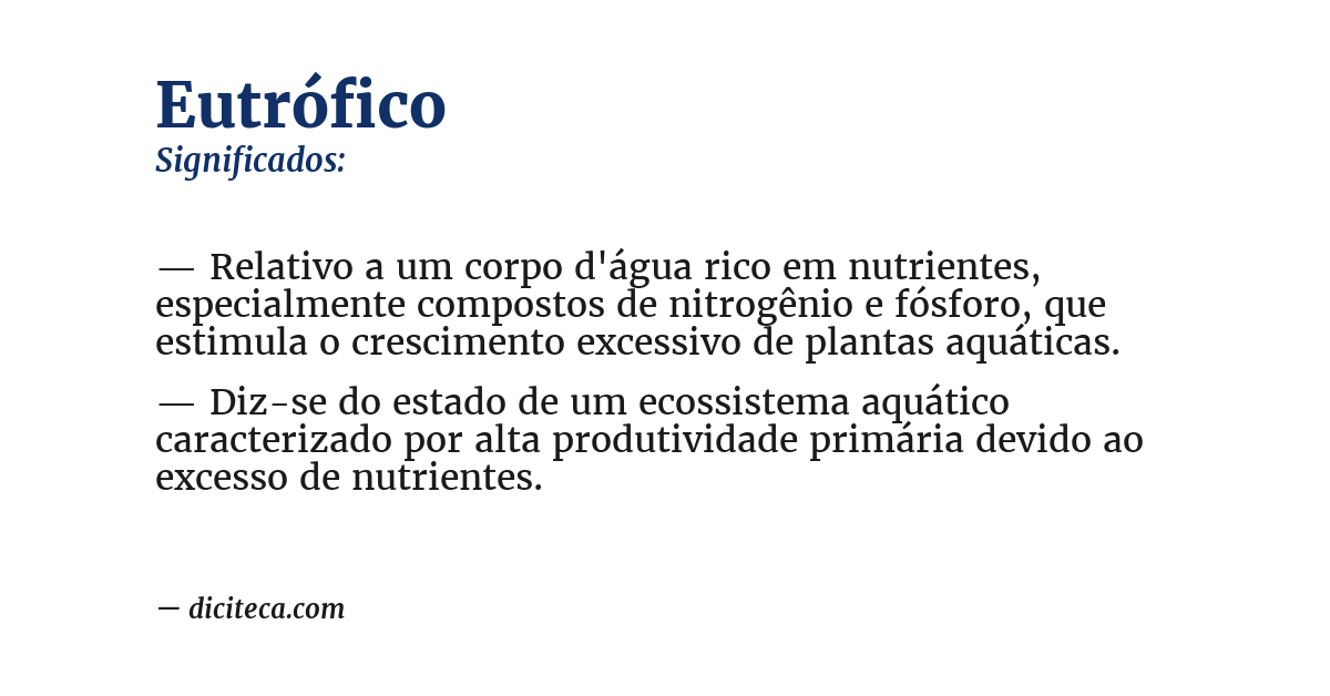 Significado de eutrófico