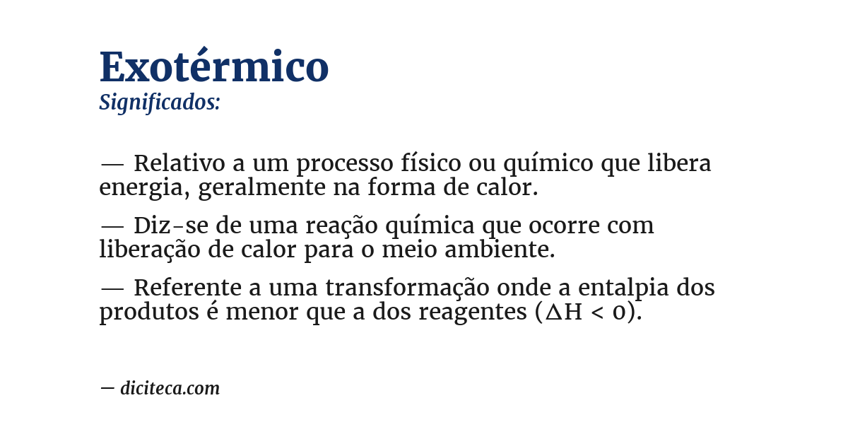 Significado de exotérmico