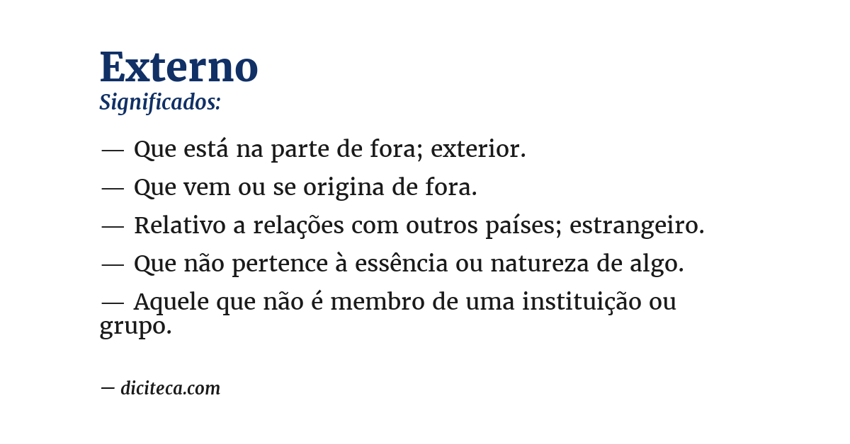 Significado de externo