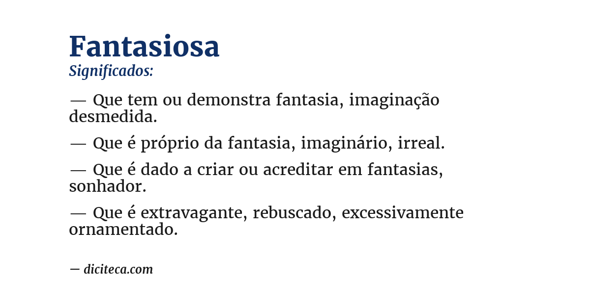 Significado de fantasiosa