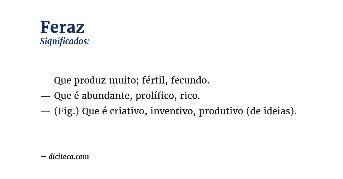 Significado de feraz