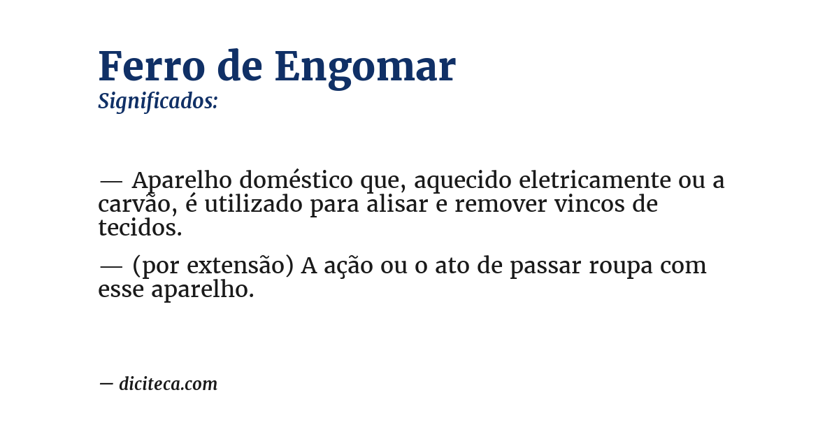 Significado de ferro de engomar