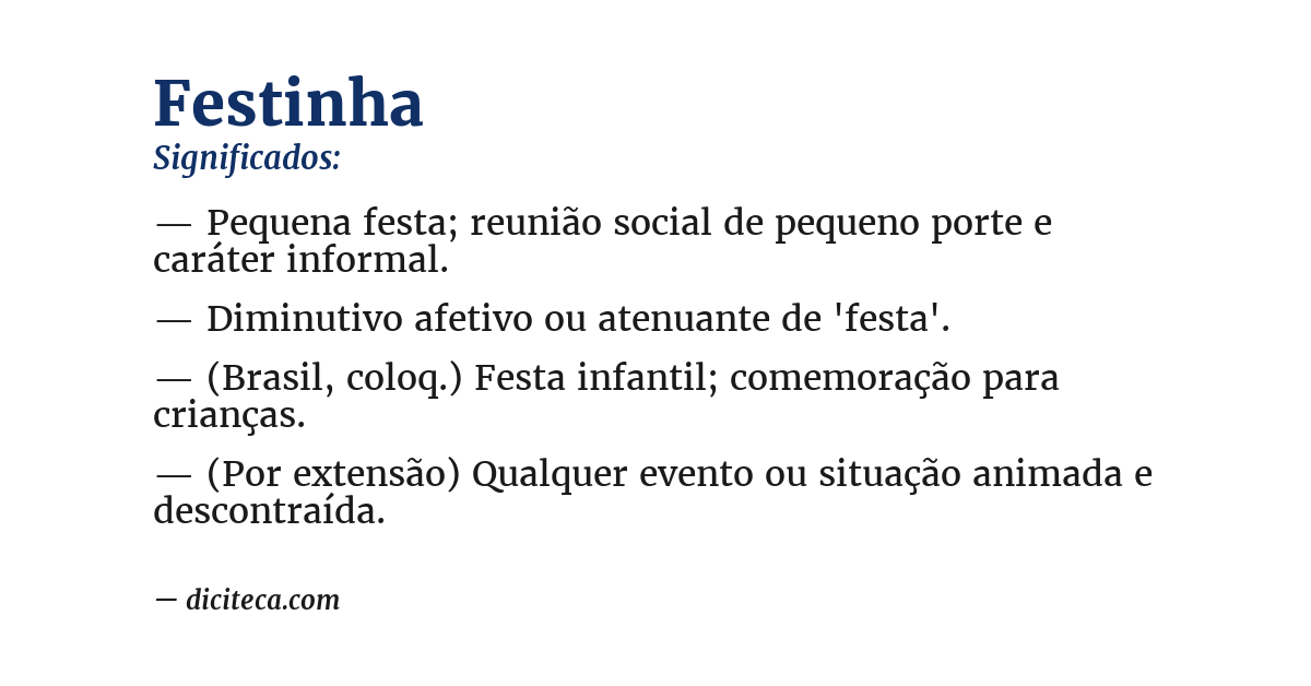 Significado de festinha