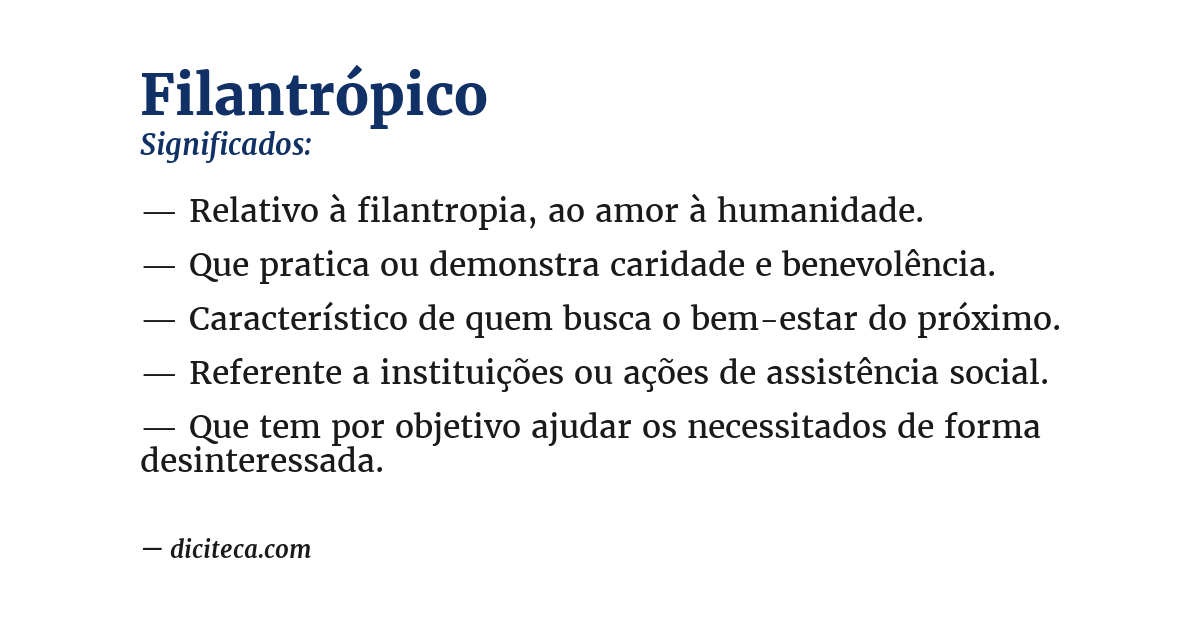 Significado de filantrópico