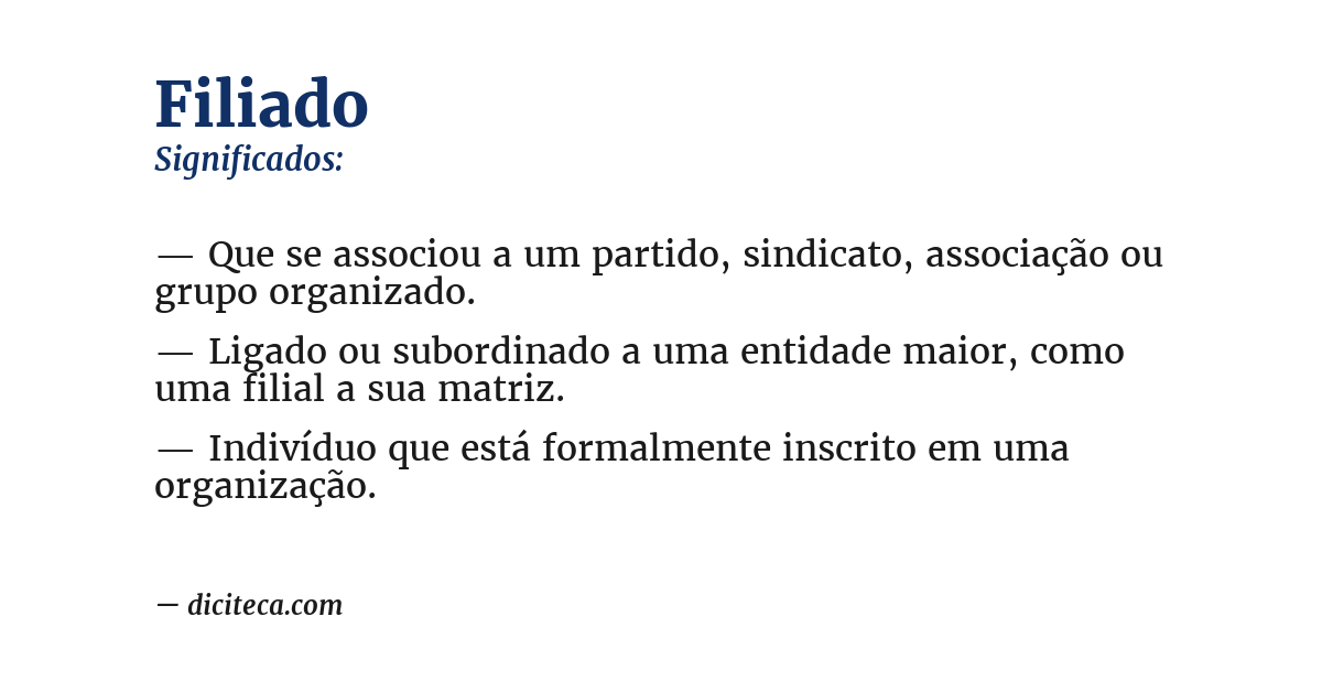 Significado de filiado