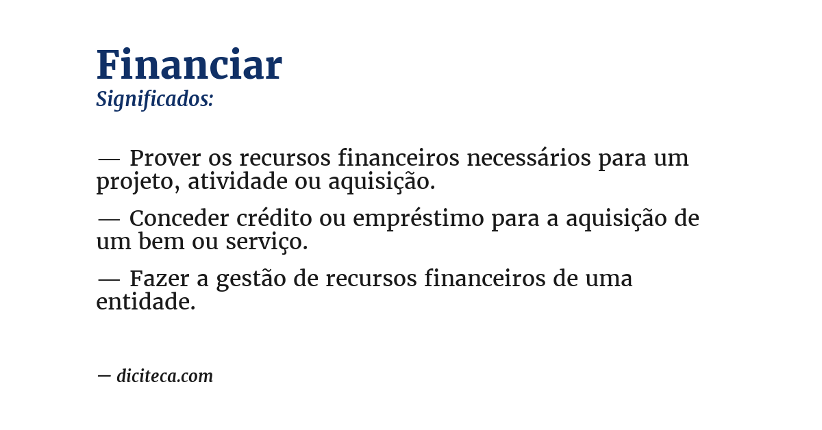 Significado de financiar