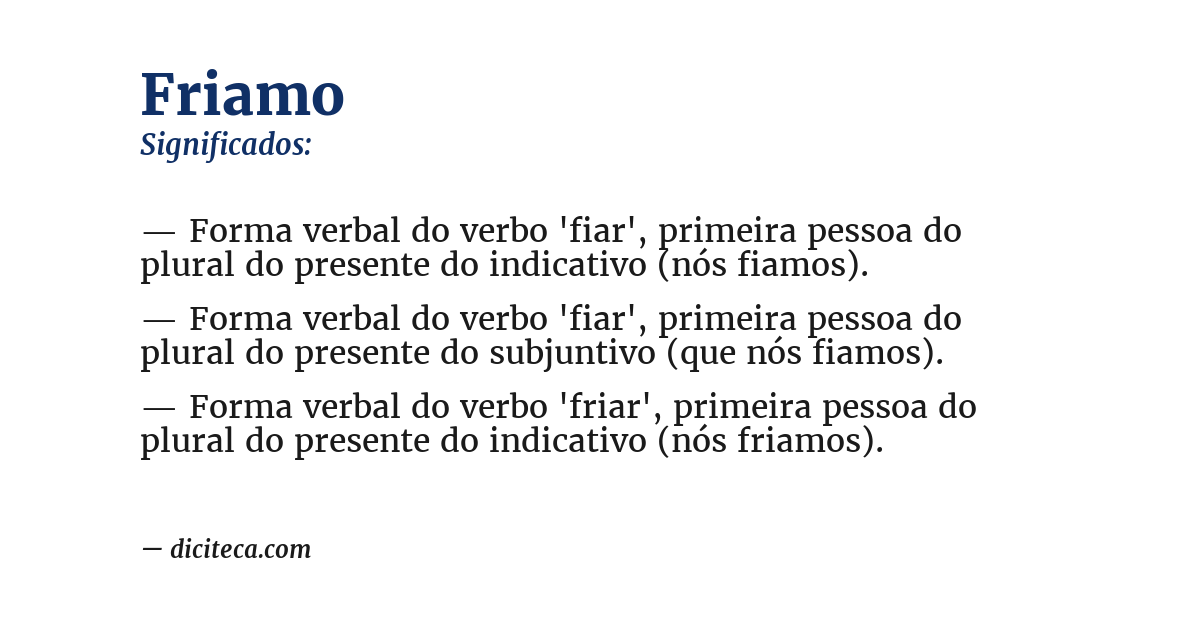 Significado de friamo