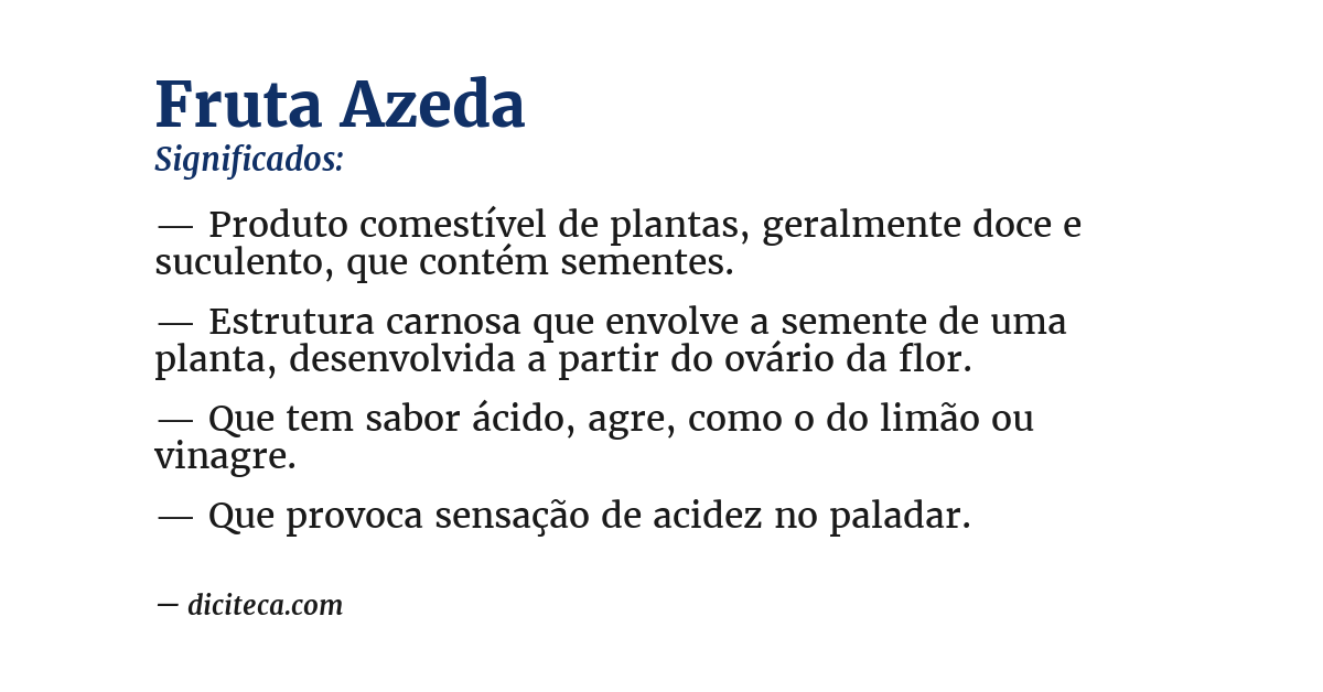 Significado de fruta azeda