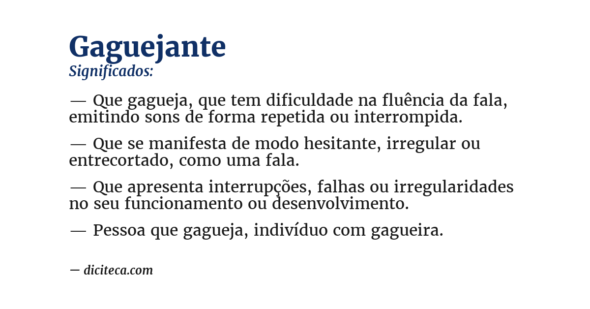 Significado de gaguejante