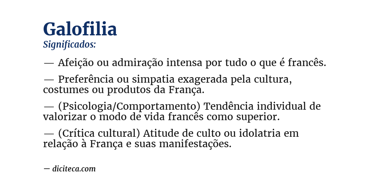 Significado de galofilia