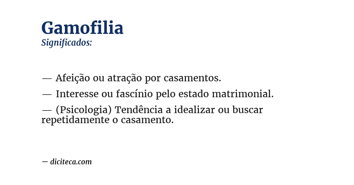 Significado de gamofilia