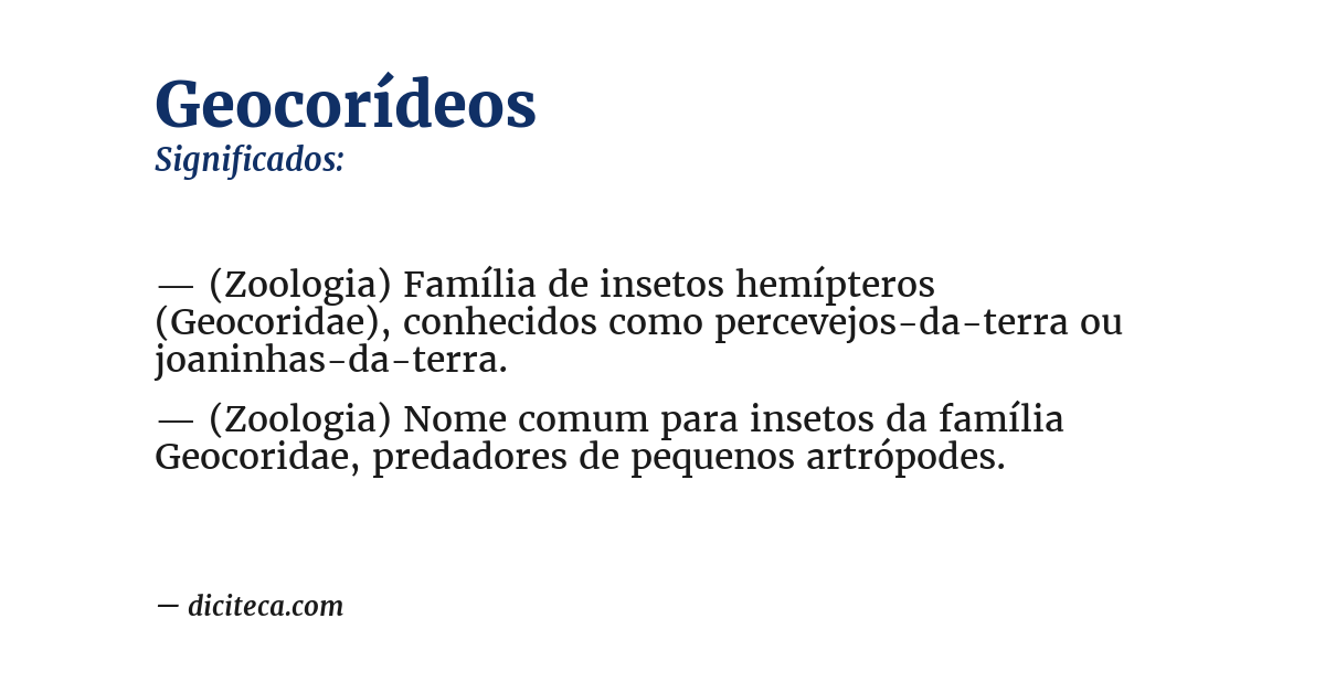Significado de geocorídeos