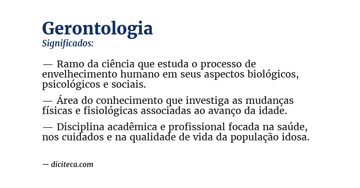 Significado de gerontologia