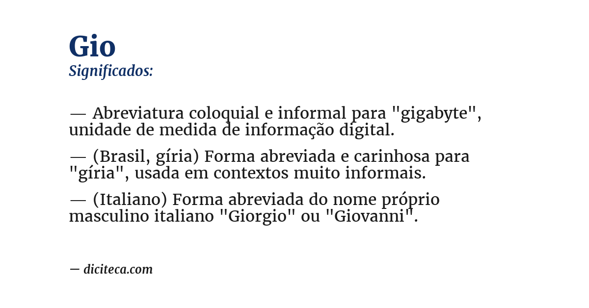 Significado de gio