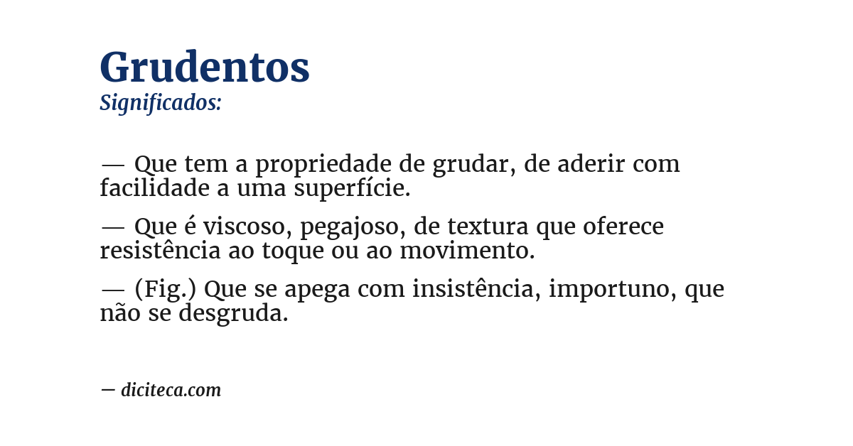 Significado de grudentos