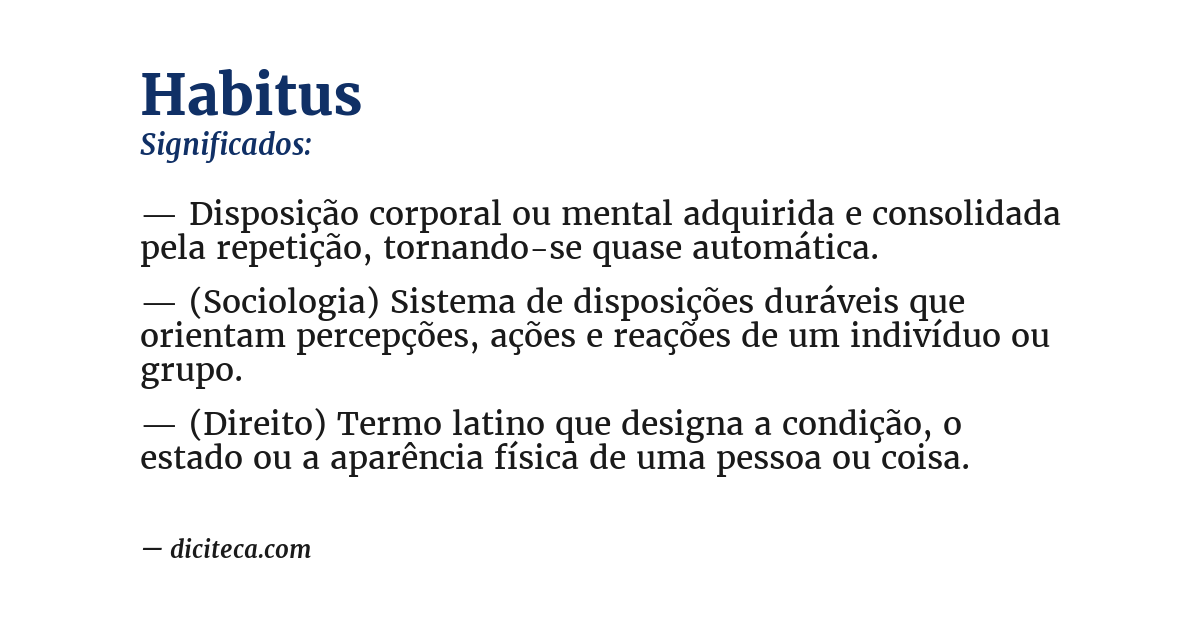 Significado de habitus