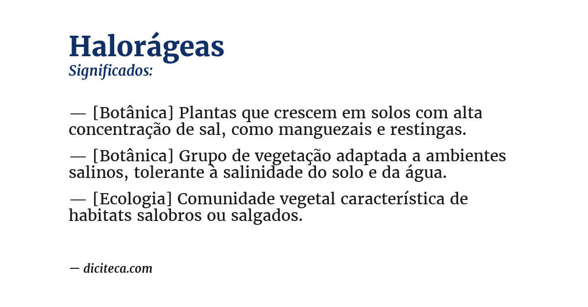 Significado de halorágeas