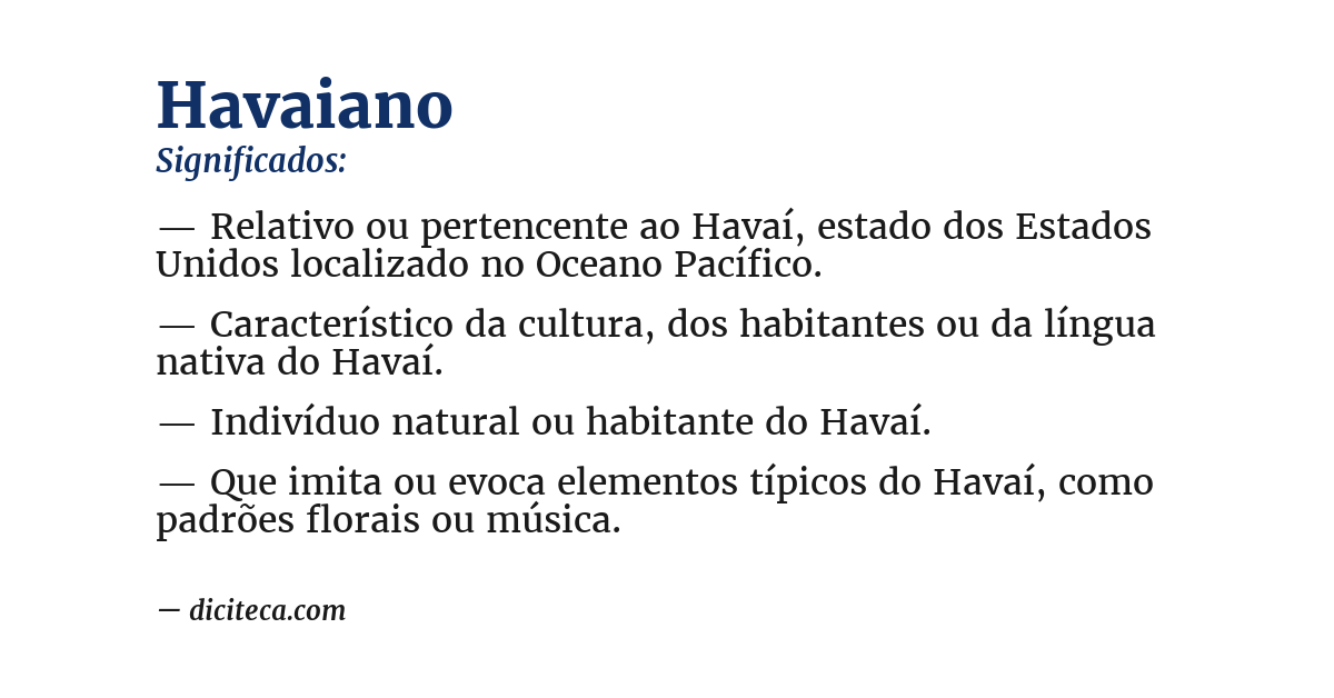 Significado de havaiano