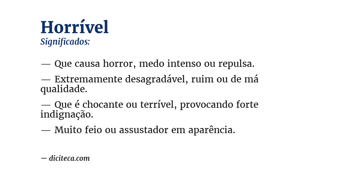 Significado de horrível