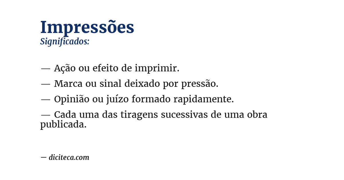 Significado de impressões
