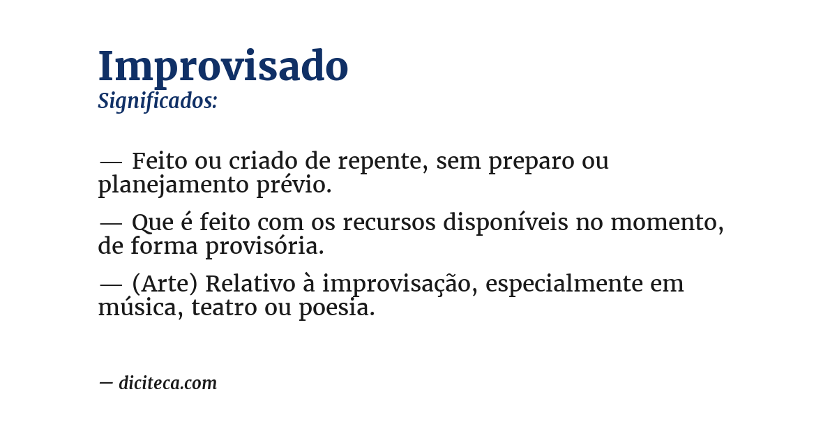 Significado de improvisado