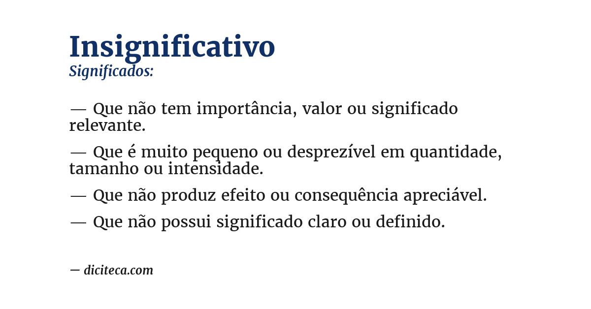 Significado de insignificativo