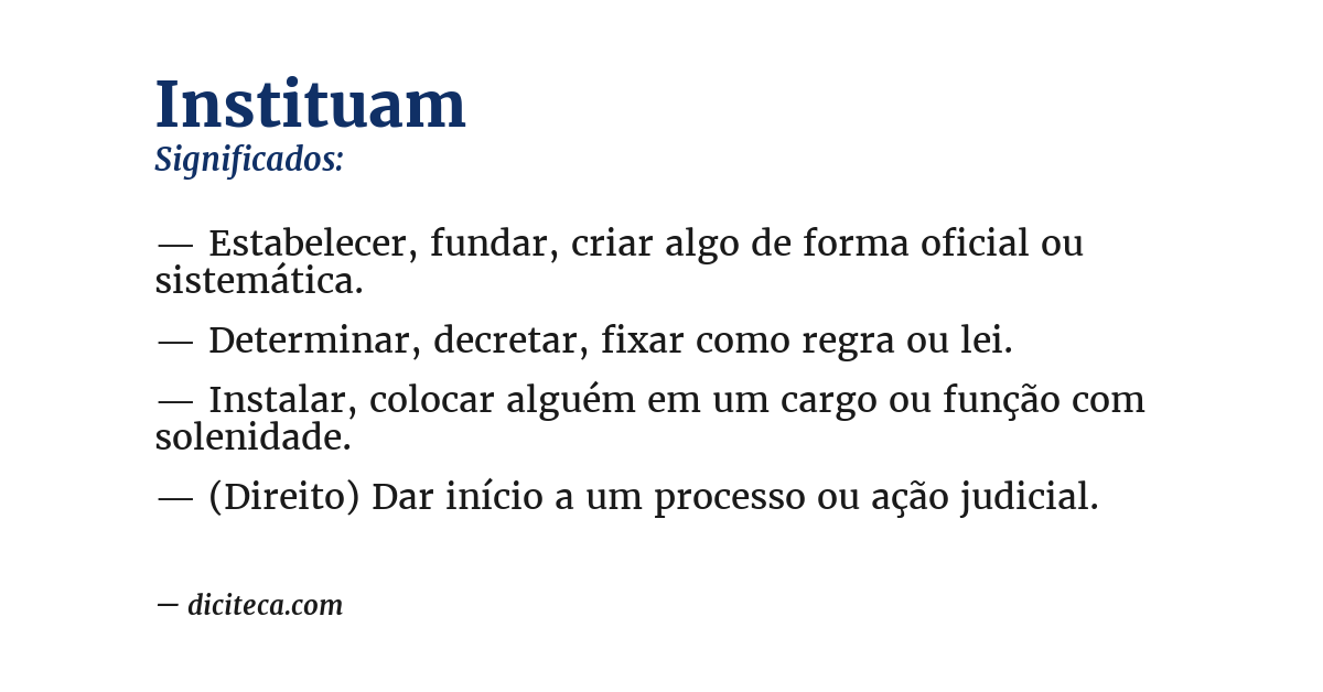 Significado de instituam