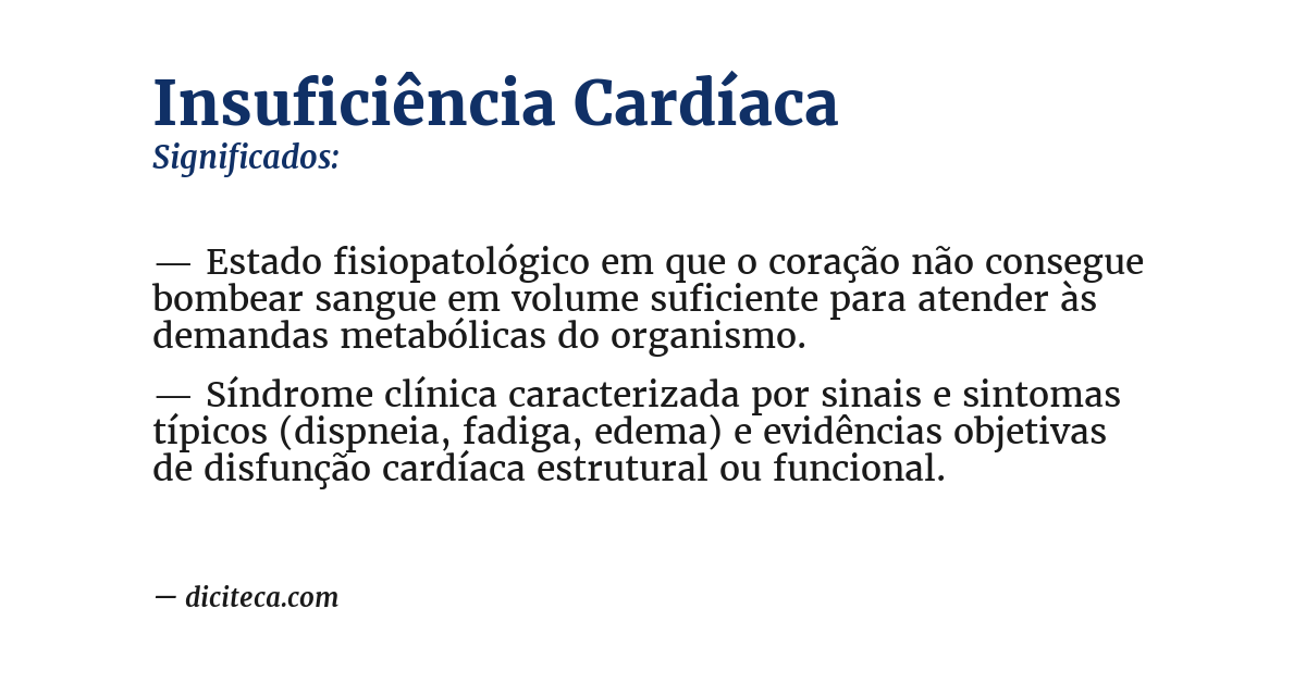 Significado de insuficiência cardíaca