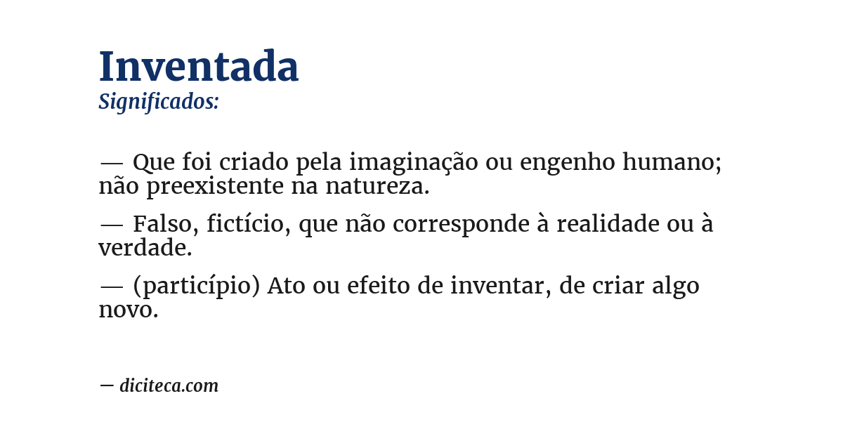 Significado de inventada