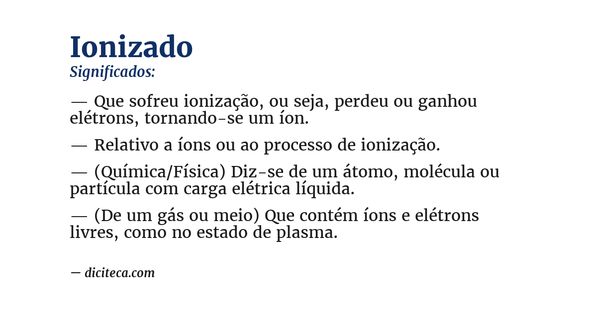 Significado de ionizado
