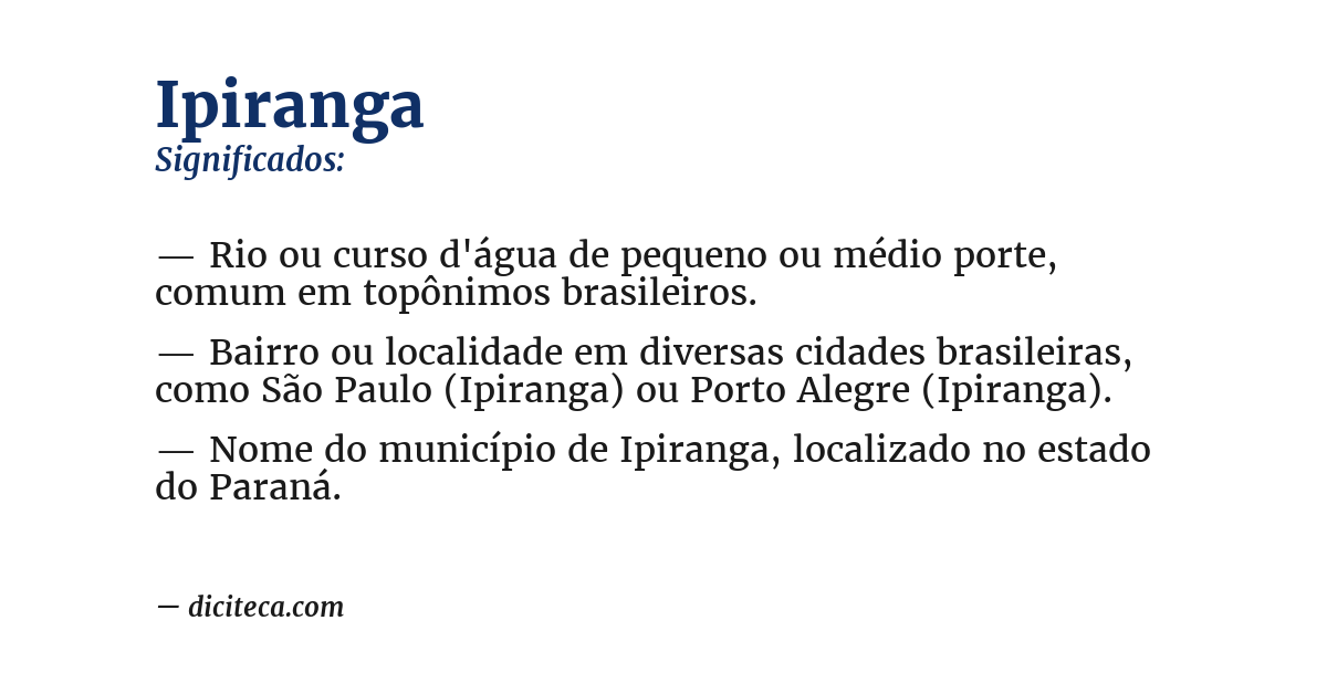 Significado de ipiranga
