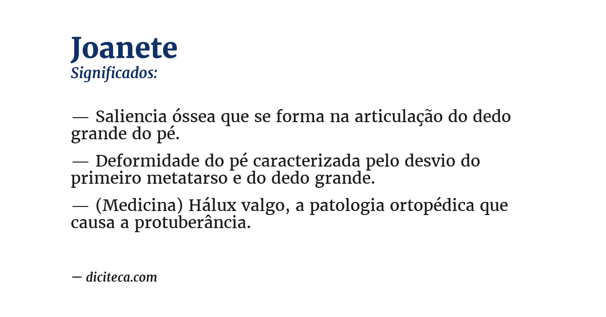 Significado de joanete