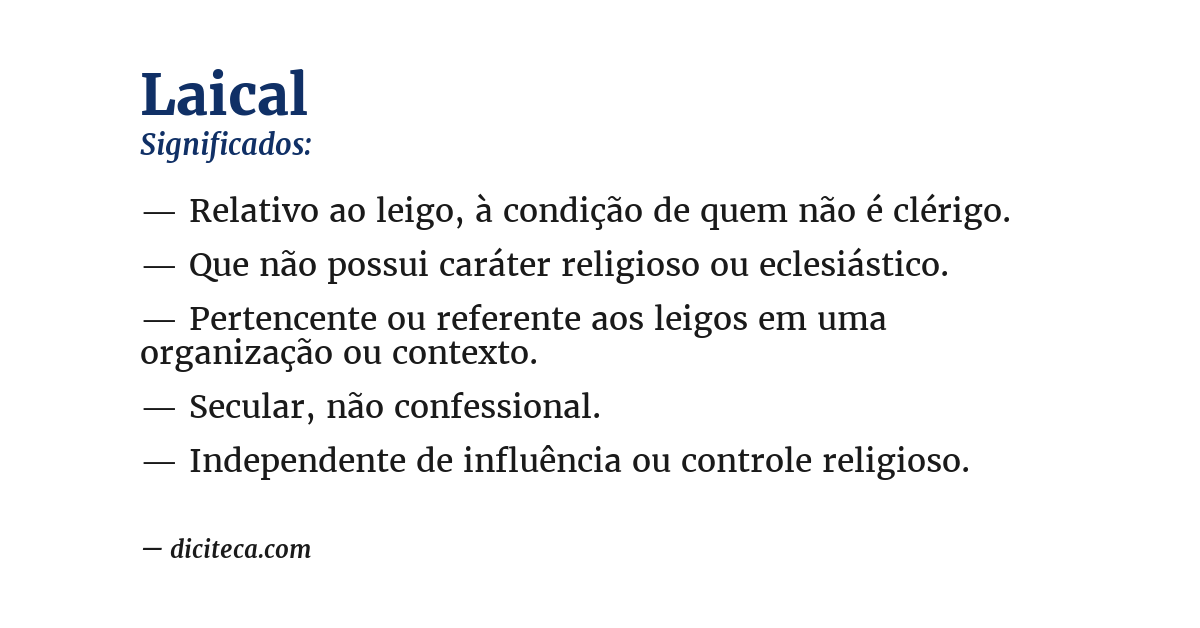 Significado de laical