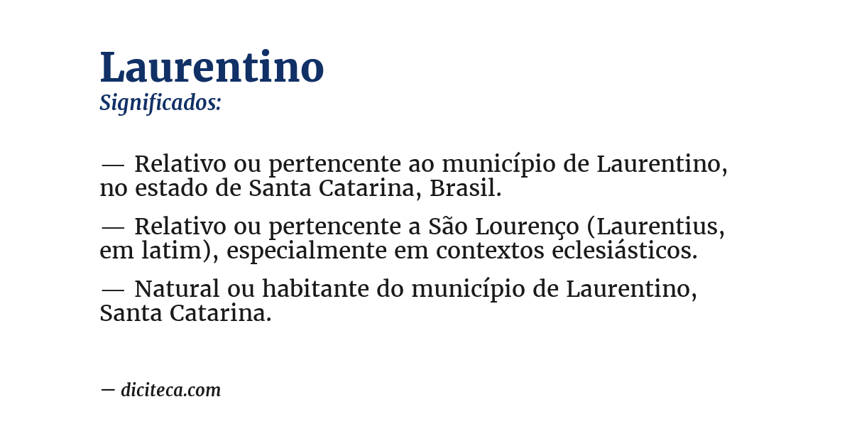 Significado de laurentino