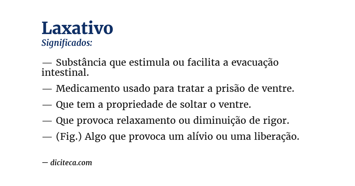 Significado de laxativo