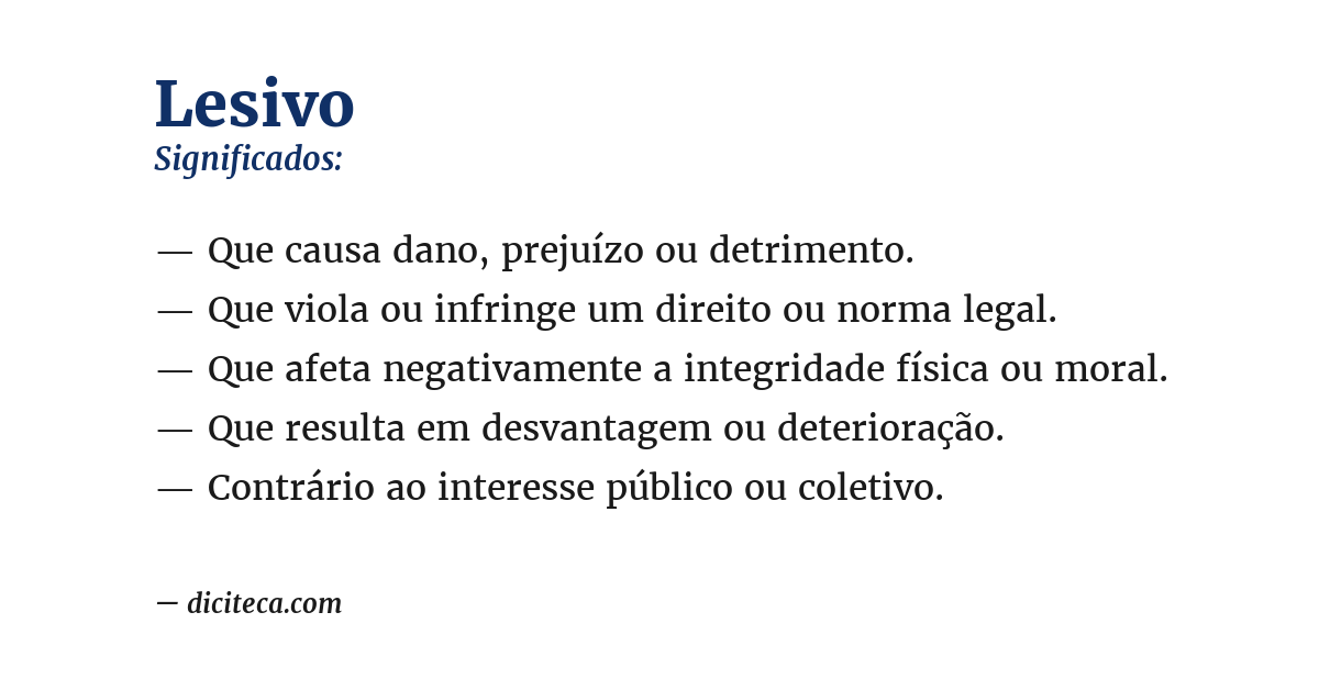 Significado de lesivo