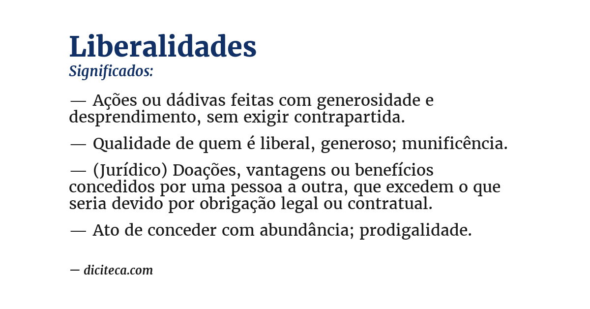 Significado de liberalidades