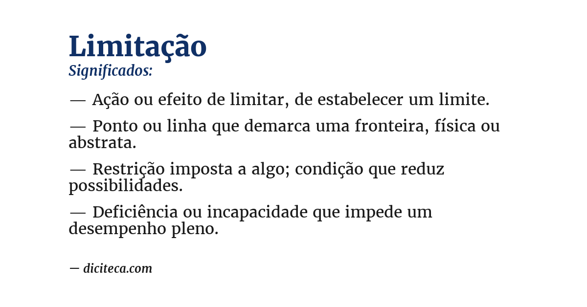 Significado de limitação
