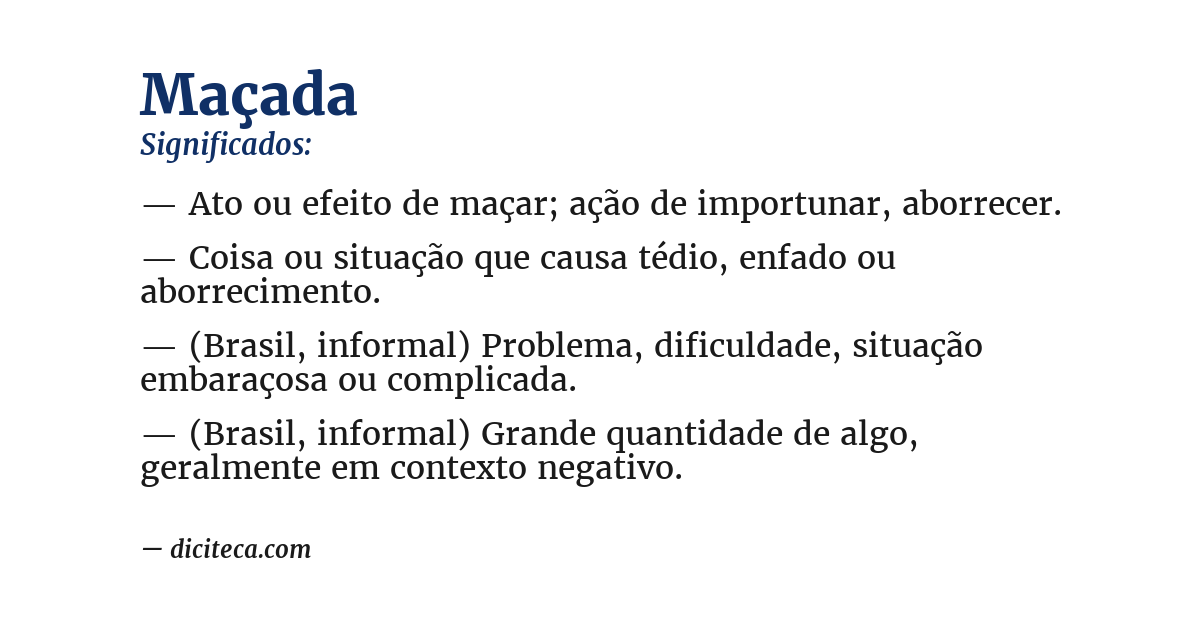 Significado de maçada