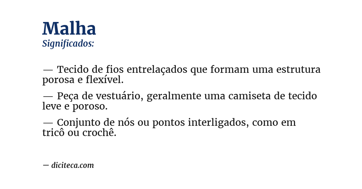 Significado de malha