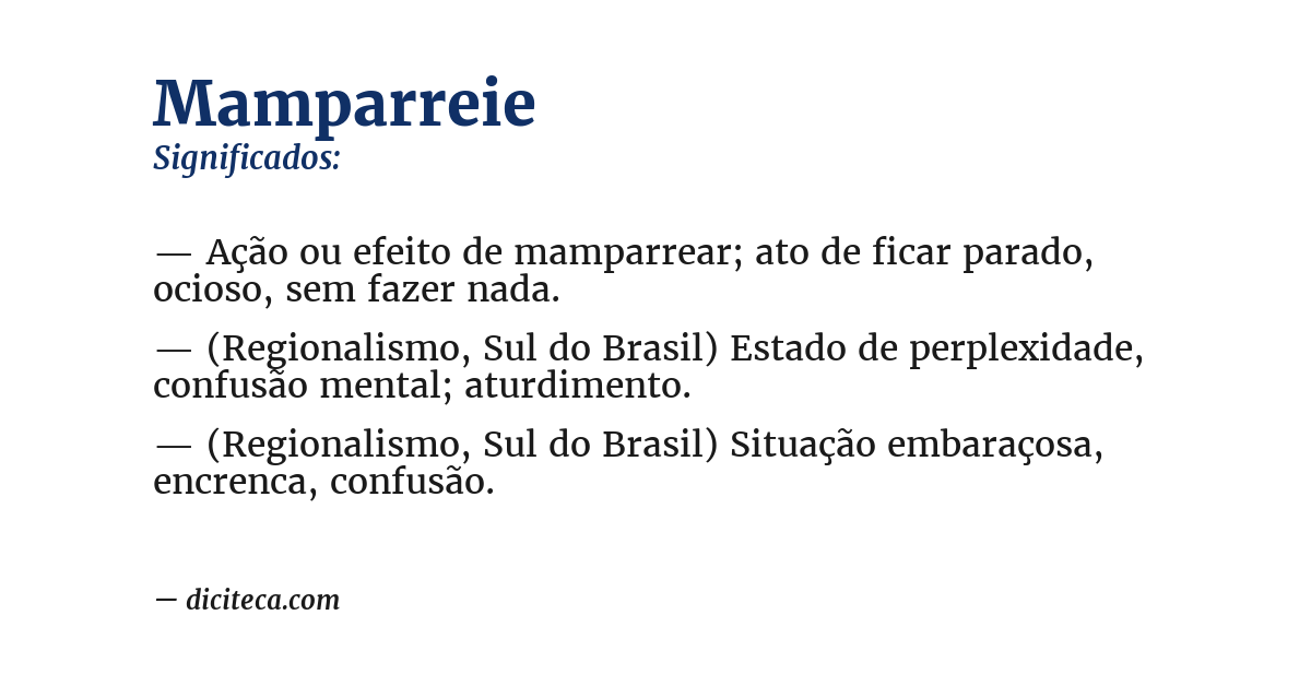 Significado de mamparreie