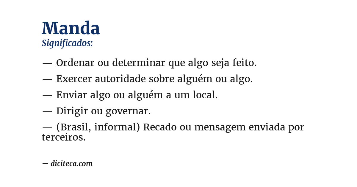 Significado de manda