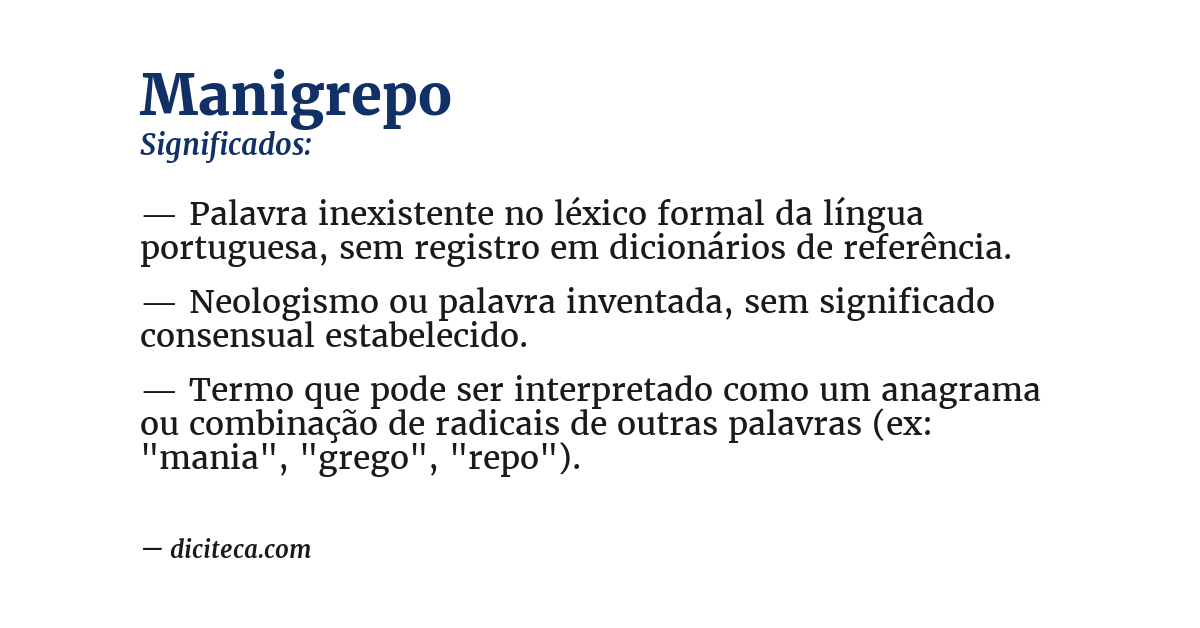 Significado de manigrepo