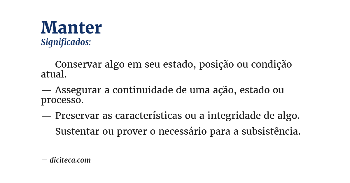 Significado de manter