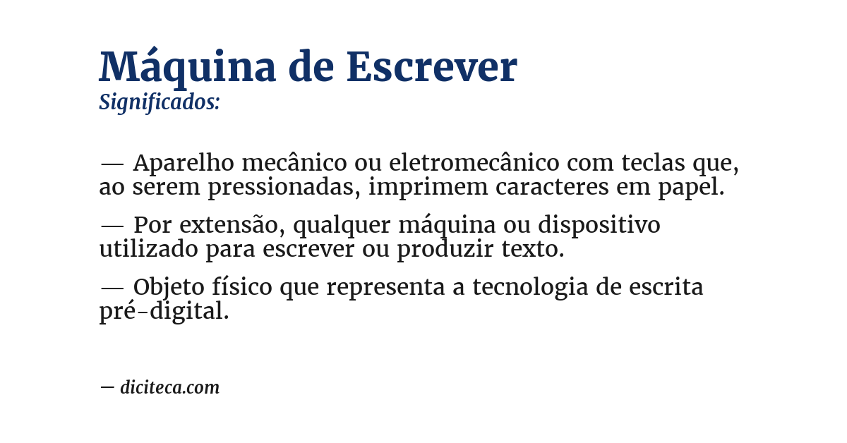 Significado de máquina de escrever