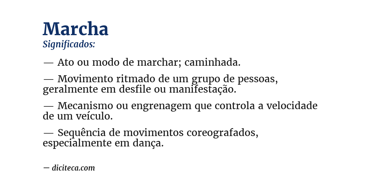 Significado de marcha