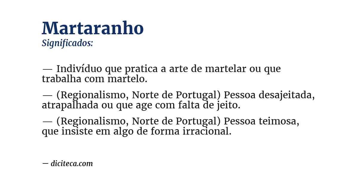 Significado de martaranho