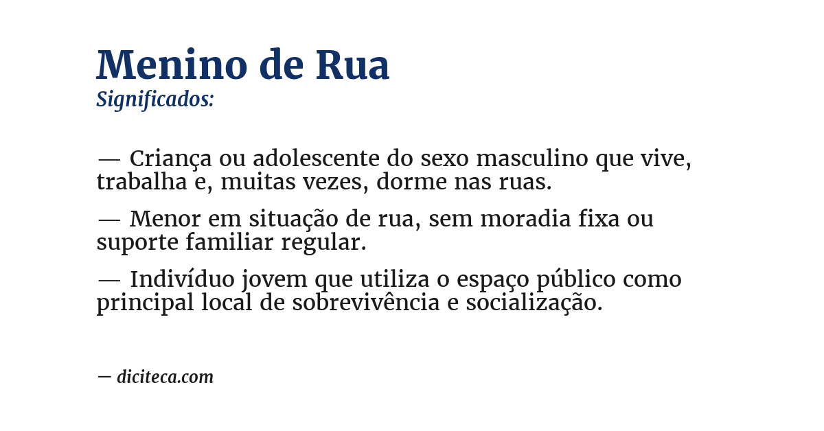 Significado de menino de rua